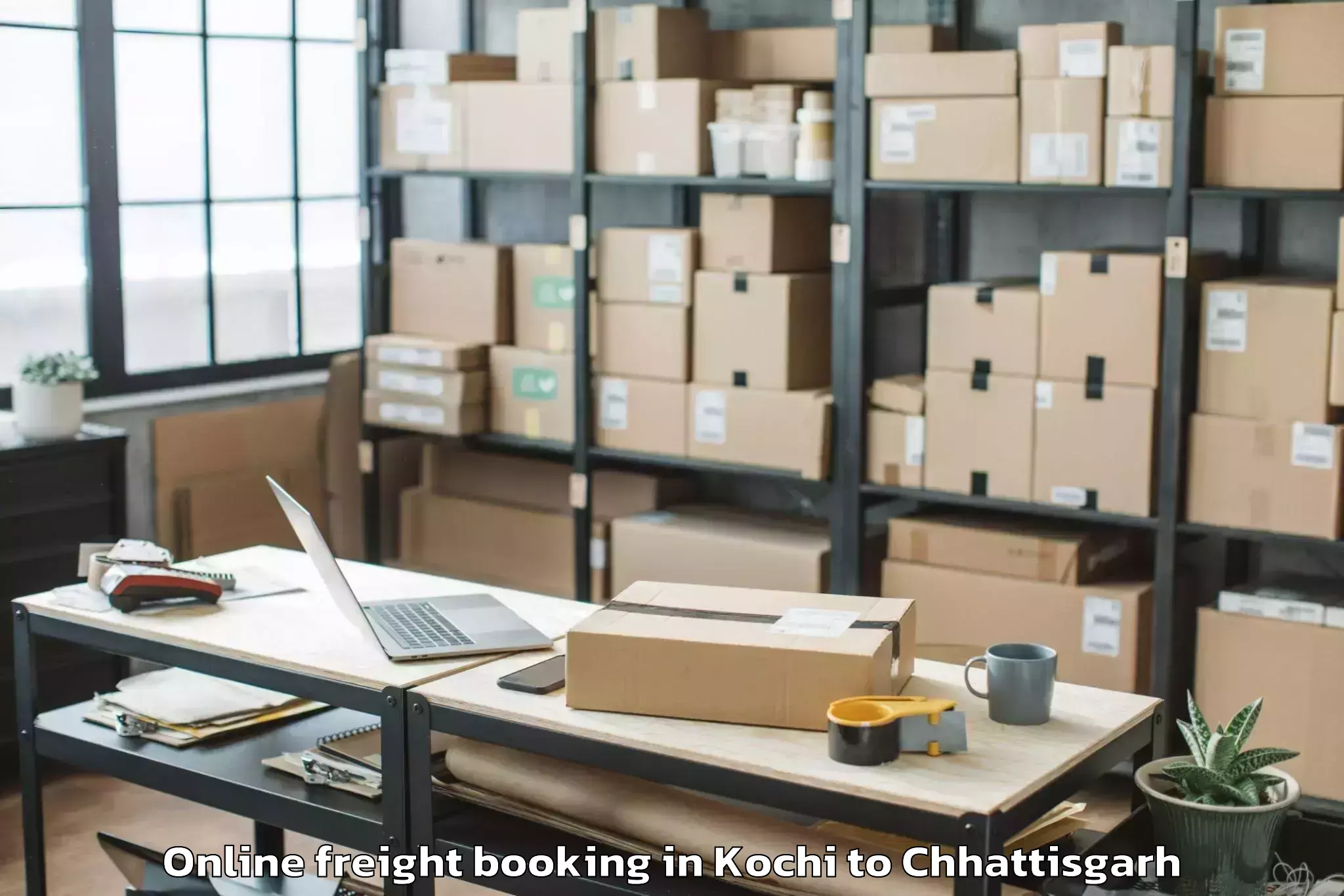 Book Kochi to Icfai University Raipur Durg Online Freight Booking Online